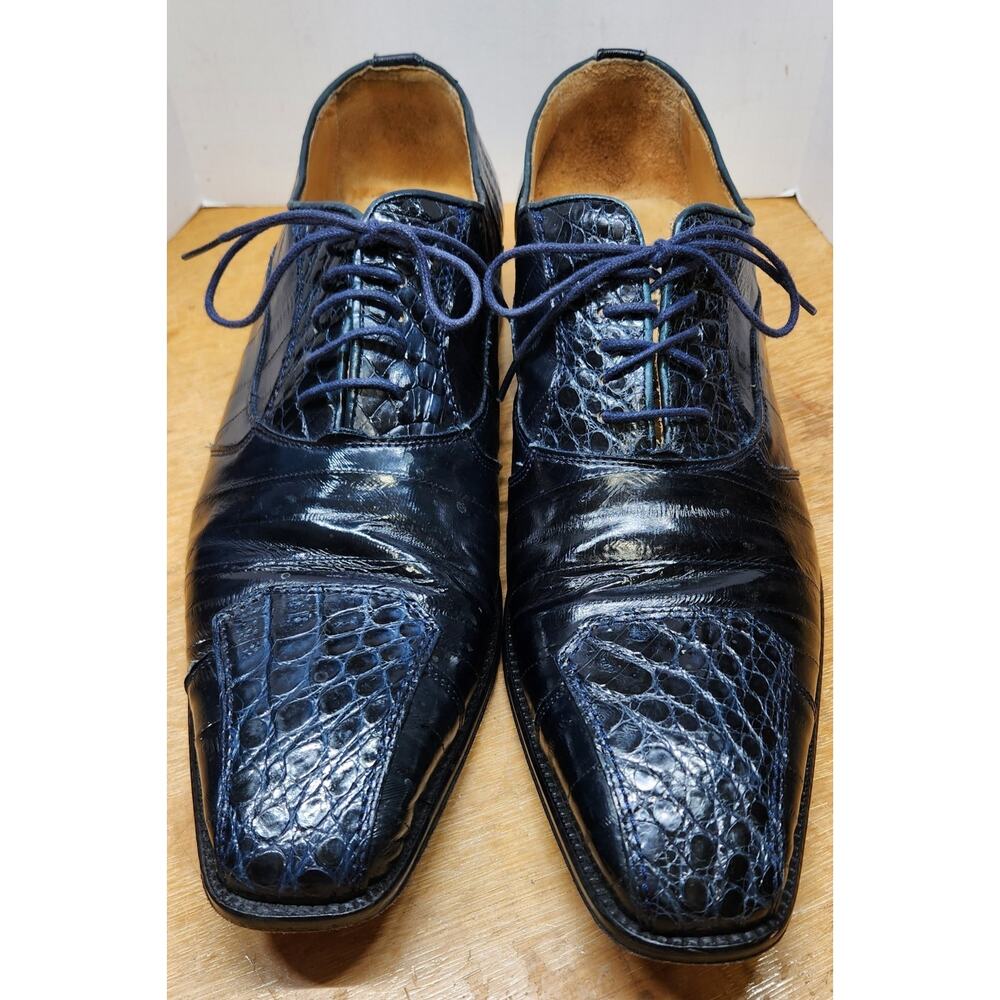 David Eden Navy 12 Crocodile/eel pattern EUC